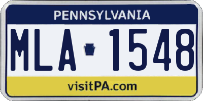 PA license plate MLA1548