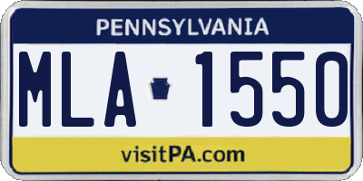 PA license plate MLA1550