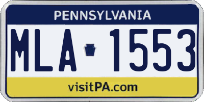 PA license plate MLA1553