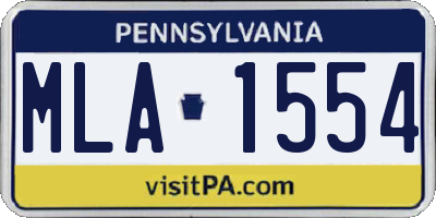 PA license plate MLA1554