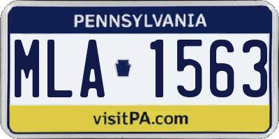 PA license plate MLA1563