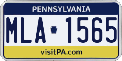PA license plate MLA1565