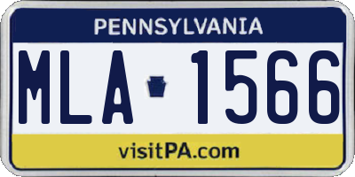 PA license plate MLA1566