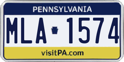 PA license plate MLA1574