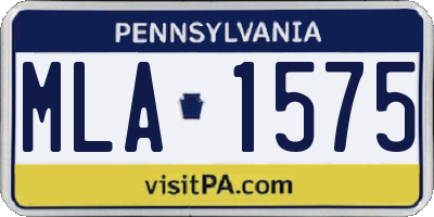 PA license plate MLA1575