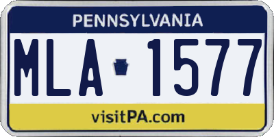 PA license plate MLA1577