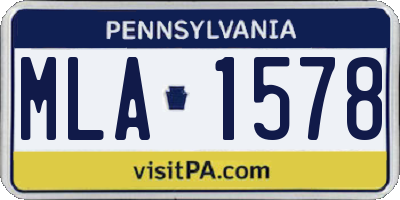 PA license plate MLA1578