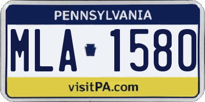 PA license plate MLA1580