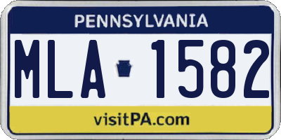 PA license plate MLA1582