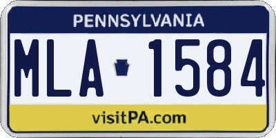 PA license plate MLA1584