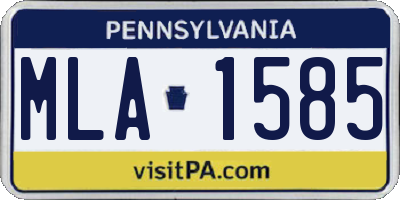 PA license plate MLA1585
