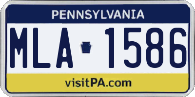 PA license plate MLA1586