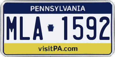 PA license plate MLA1592