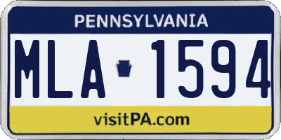 PA license plate MLA1594