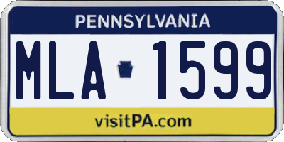 PA license plate MLA1599