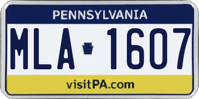 PA license plate MLA1607