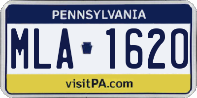 PA license plate MLA1620
