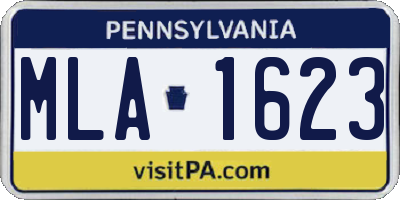 PA license plate MLA1623