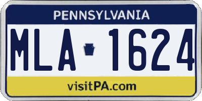 PA license plate MLA1624