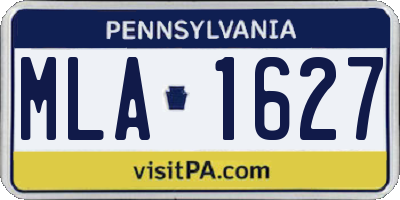 PA license plate MLA1627