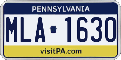 PA license plate MLA1630