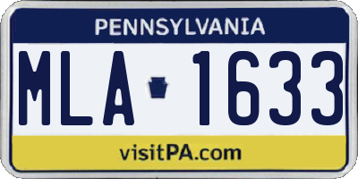 PA license plate MLA1633