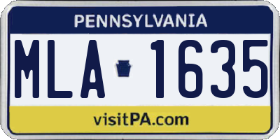 PA license plate MLA1635