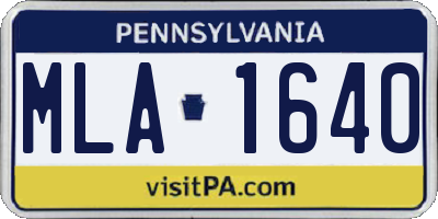 PA license plate MLA1640