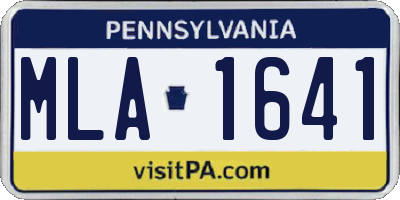 PA license plate MLA1641