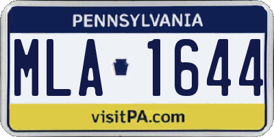 PA license plate MLA1644