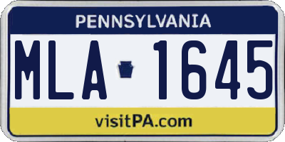 PA license plate MLA1645