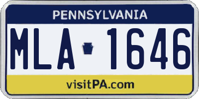 PA license plate MLA1646