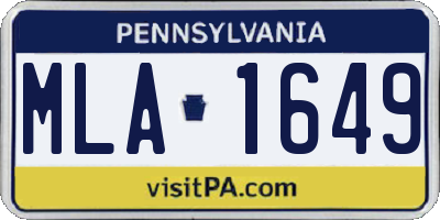 PA license plate MLA1649