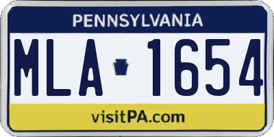 PA license plate MLA1654