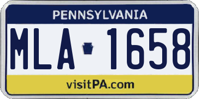 PA license plate MLA1658