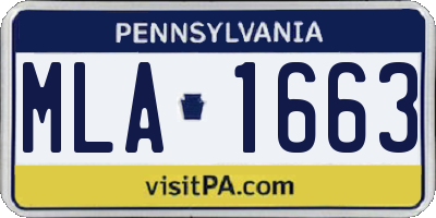 PA license plate MLA1663