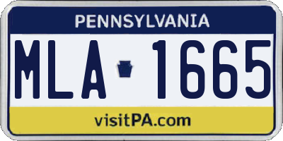 PA license plate MLA1665