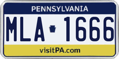 PA license plate MLA1666