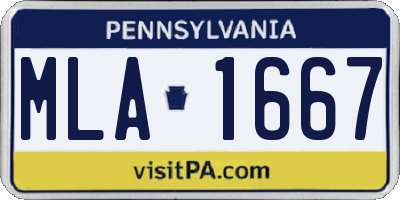 PA license plate MLA1667