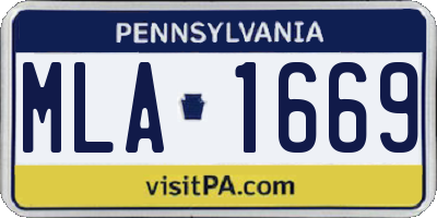 PA license plate MLA1669