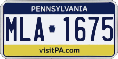PA license plate MLA1675