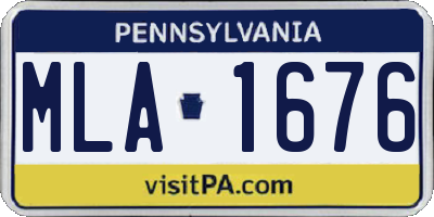 PA license plate MLA1676