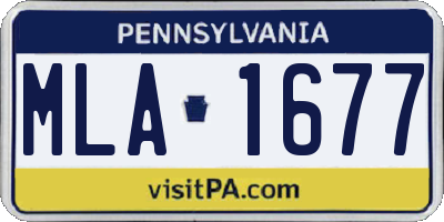 PA license plate MLA1677