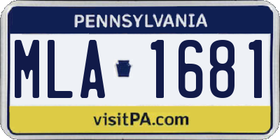 PA license plate MLA1681
