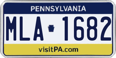 PA license plate MLA1682