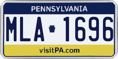 PA license plate MLA1696