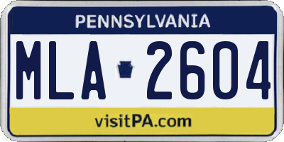 PA license plate MLA2604