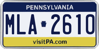 PA license plate MLA2610