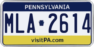 PA license plate MLA2614