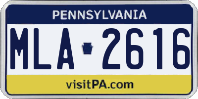 PA license plate MLA2616